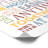 Poster RIRE Typographie Impression, Live, Rire, Love Seri (Coin)