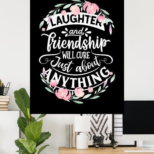 Poster Rires Et Amitié (Bureau à domicile)