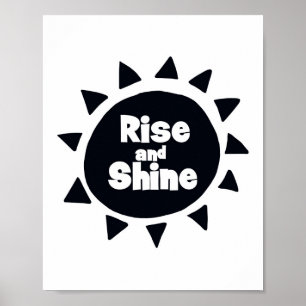 Poster Rise and Shine chambre de nurserie scandi