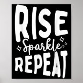 Poster Rise Sparkle Repeat - Sitive Mindset Motivational  (Devant)
