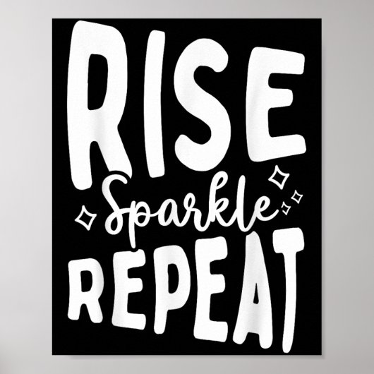 Poster Rise Sparkle Repeat - Sitive Mindset Motivational  (Devant)