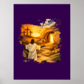 Poster Risen Jesus Empty Tomb 3D Papercut Easter Wall Art (Devant)
