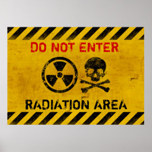 Poster Risque De Radiation Restez Hors De Ma Chambre
