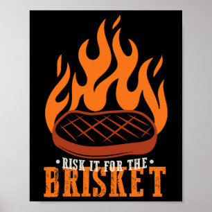 Poster Risque Drôle Pour Le Brisket Grilling Bbq
