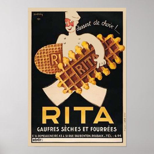 Poster Rita Biscuits Annonce Vintage (Devant)