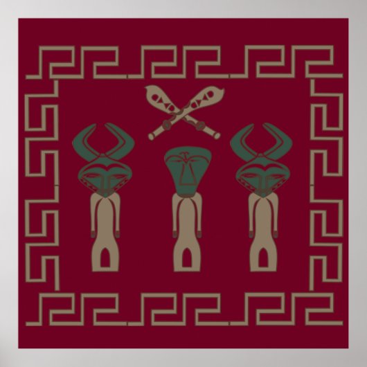 Poster rituel de guerrier de la tribu africaine (Devant)