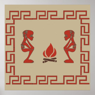 Poster rituel de guerrier de tribu africaine