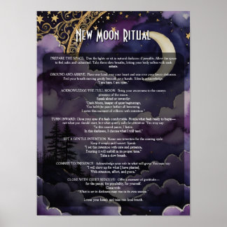 Poster Rituel de la Nouvelle Lune Livre d'ombres de prièr