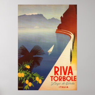 Poster Riva Torbole, Lago de Garda Italie Vintage voyage