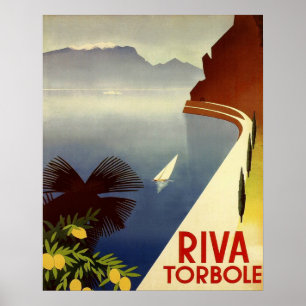 Poster Riva Torbole, Lake Garda, Italy, Italian riviera