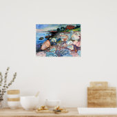 Poster Rivage Edvard Munch avec Maison Rouge (Cuisine)