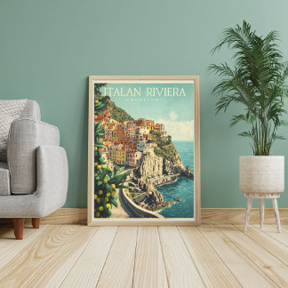 Poster Rivages d'Azur d'Amalfi – Bord de mer italien vint