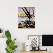 Poster Rive d'un lac de Genève, Suisse (Bureau à domicile)