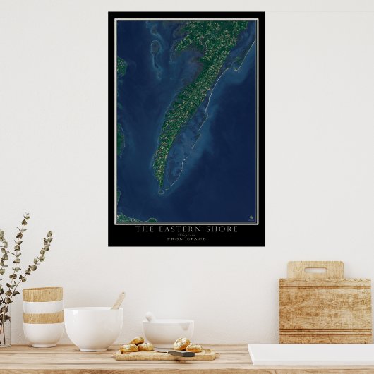 Poster Rive Est de Virginie par satellite spatial (Cuisine)