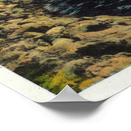 Poster Rive, pavillon et baigneurs (Coin)