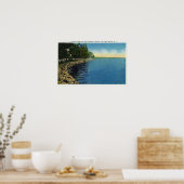 Poster Rive, pavillon et baigneurs (Cuisine)