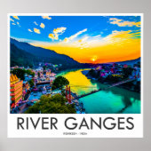 Poster River Ganges, Rishikesh, Inde (Devant)