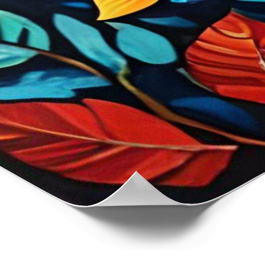 Poster River of Life - Gond Art with Fish, Birds and Tur (Coin)