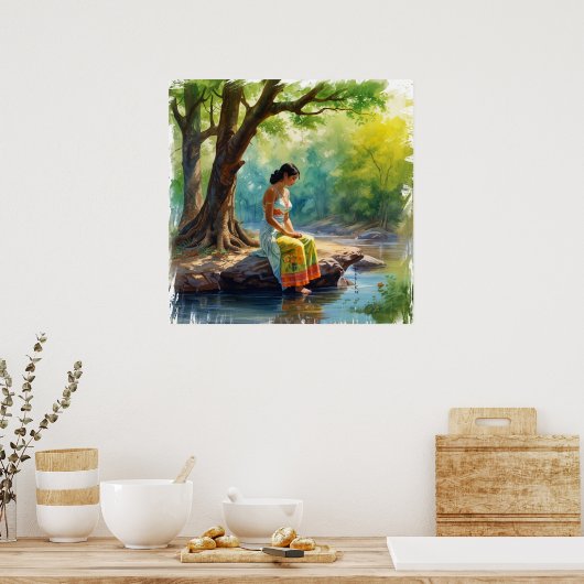 Poster River of Thoughts Wall Art (Cuisine)