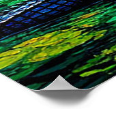 Poster Riverbank en alligator au coucher du soleil (Coin)