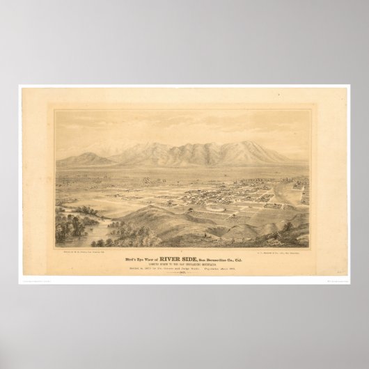 Poster Riverside, CA. Carte panoramique 1877 (1404C) (Devant)