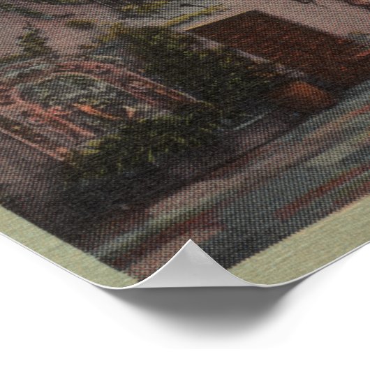 Poster Riverside, CA - Vue de Mission Inn Courtyard (Coin)