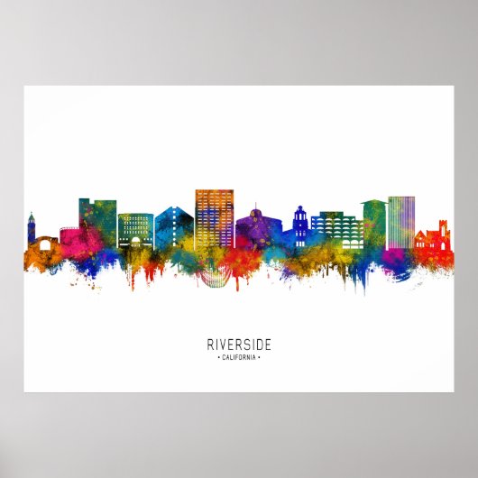 Poster Riverside California Skyline (Devant)