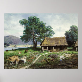 Poster Riverside Farmstead, 1858