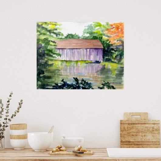 POSTER "RIVERSIDE REFLECTIONS" - ART - HARRIET DAVIDSOHN (Cuisine)