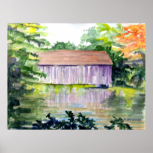 POSTER "RIVERSIDE REFLECTIONS" - ART - HARRIET DAVIDSOHN