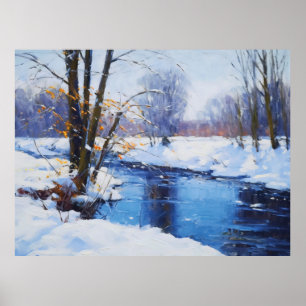 Poster Rives gelées dans le paysage de Havelland