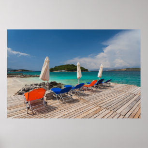 Poster Riviera albanaise, Ksamil, front de mer de la vill