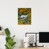 Poster Rivière à travers la forêt, Automne, Oregon (Bureau à domicile)