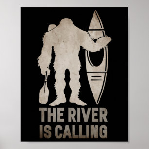 Poster Rivière Bigfoot Kayak Sasquatch Camping Cadeau Can