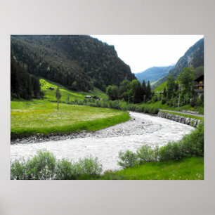 Poster Rivière dans les Alpes suisses