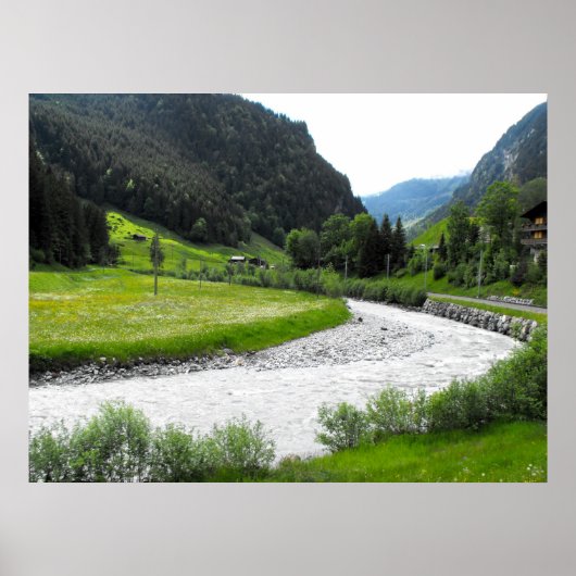 Poster Rivière dans les Alpes suisses (Devant)