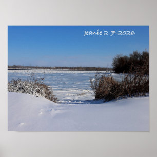 Poster Rivière Delaware enneigée