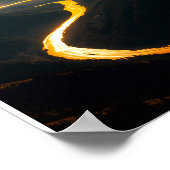 Poster Rivière d'or au coucher du soleil : Mountain Se (Coin)