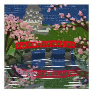 Poster Rivière du château de Himeji