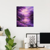 Poster Rivière enchantée sous un ciel pourpre (Bureau à domicile)