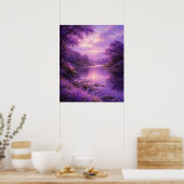 Poster Rivière enchantée sous un ciel pourpre (Cuisine)