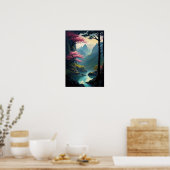 Poster Rivière et falaises dans le canyon captivant (Cuisine)