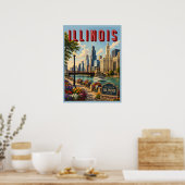 Poster Rivière Illinois Chicago (Cuisine)