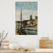 Poster Rivière Mechelen Malines Dyle 1890 (Cuisine)