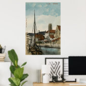 Poster Rivière Mechelen Malines Dyle 1890 (Bureau à domicile)