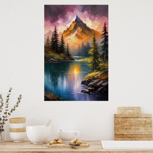 Poster Rivière paisible dans un éden boisé (Cuisine)