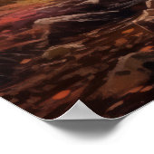 Poster Rivière paisible Matin Automne Art japonais (Coin)