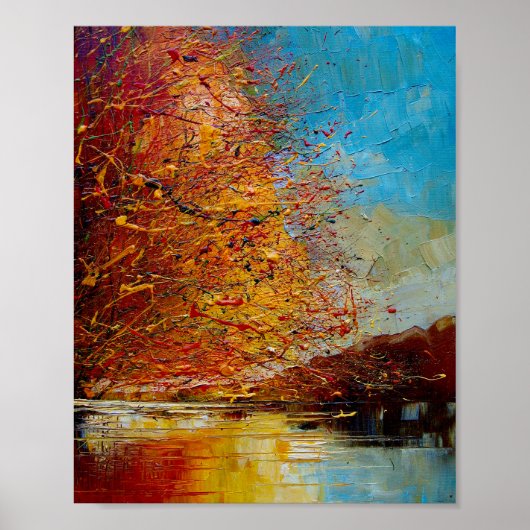 Poster Rivière, peinture abstraite. (Devant)