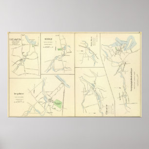 Poster Rivière profonde, Ivoryton, ruisseau de centre,