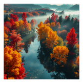 Poster Rivière Sérène Rivage Reflet Nature Art (Devant)